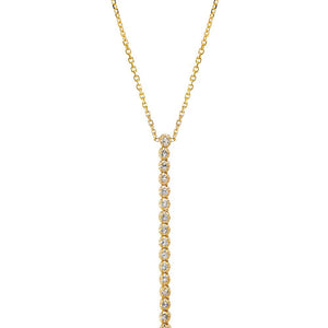 Diamond Half Carat Tennis Drop Lariat Necklace 14K