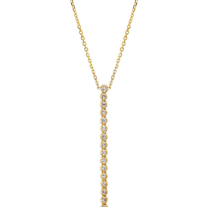 Diamond Half Carat Tennis Drop Lariat Necklace 14K