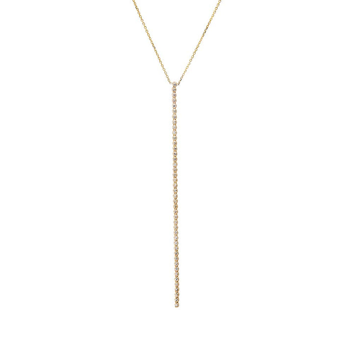 Diamond Half Carat Tennis Drop Lariat Necklace 14K