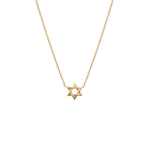 14K Gold Mini Solid Star Of David Necklace 14K - Adina Eden's Jewels