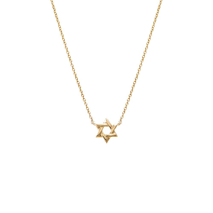 14K Gold Mini Solid Star Of David Necklace 14K - Adina Eden's Jewels