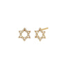 14K Gold Diamond Solitaire X Baguette Star of David Stud Earring 14K - Adina Eden's Jewels