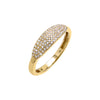 14K Gold / 3 Diamond Pave Elongated Signet Pinky Ring 14K - Adina Eden's Jewels