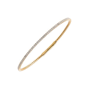 14K Gold Diamond 1.5 Carat Flexible Tennis Bangle 14K - Adina Eden's Jewels