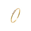 14K Gold / 6 Diamond Triple Bezel Dainty Ring 14K - Adina Eden's Jewels