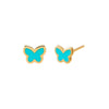 Blue Kids Blue Enamel Butterfly Stud Earring 14K - Adina Eden's Jewels