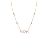 14K Rose Gold Diamond Pave X Bezel Nameplate Chain Necklace 14K - Adina Eden's Jewels