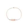 14K Rose Gold Diamond Accented Mini Monogram Bracelet 14K - Adina Eden's Jewels