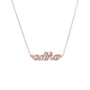 14K Rose Gold Diamond Pave X Heart Accented Nameplate Necklace 14K - Adina Eden's Jewels