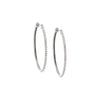 14K White Gold Diamond Pave Oval Hoop Earring 14K - Adina Eden's Jewels