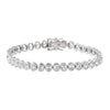 14K White Gold Lab Grown Diamond Oval Bezel Tennis Bracelet 14K - Adina Eden's Jewels