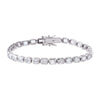 14K White Gold Lab Grown Diamond Emerald Bezel Tennis Bracelet 14K - Adina Eden's Jewels