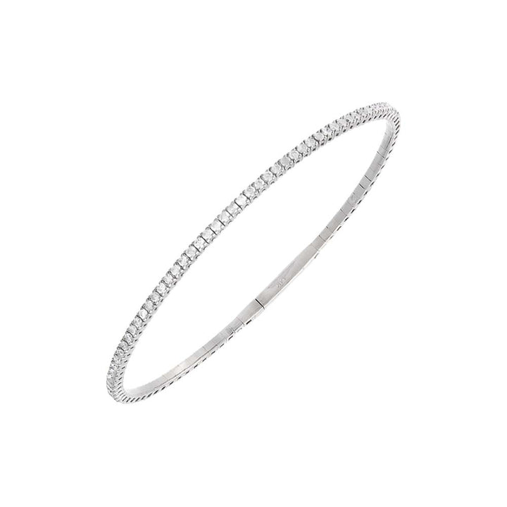  Diamond 1 Carat Half Flexible Tennis Bangle 14K - Adina Eden's Jewels