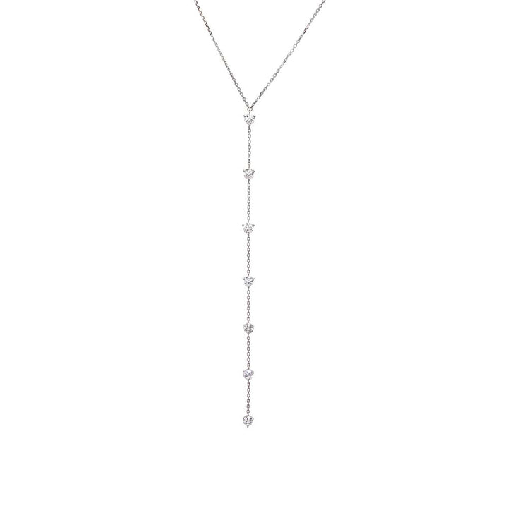 Diamond Scattered Drop Lariat Necklace 14K - Adina Eden's Jewels