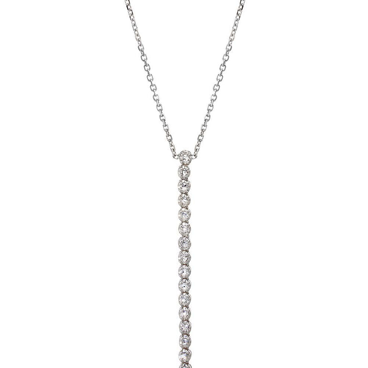 Diamond Half Carat Tennis Drop Lariat Necklace 14K