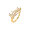14K Gold / 5 Diamond Pave Name Statement Ring 14K - Adina Eden's Jewels