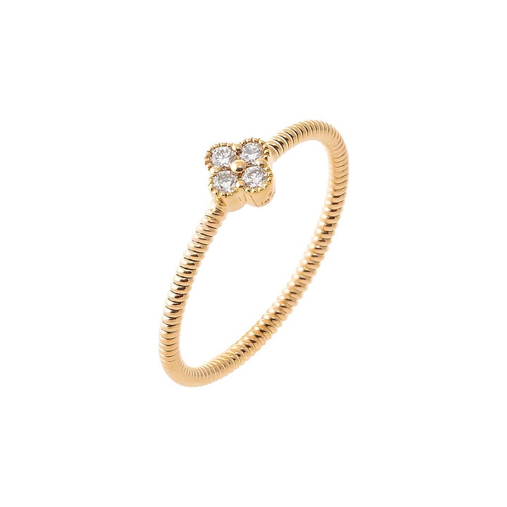 14K Gold Diamond Four Leaf Clover Ring 14K - Adina Eden's Jewels