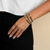  Diamond Pave Graduated Accented Ridged Bangle 14K - Adina Eden's Jewels