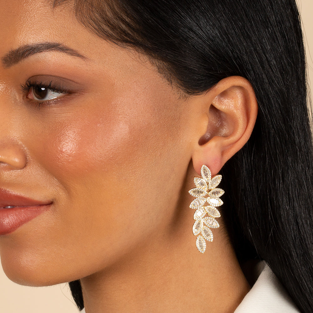 Elise Dray diamond floral pavé earrings - Metallic