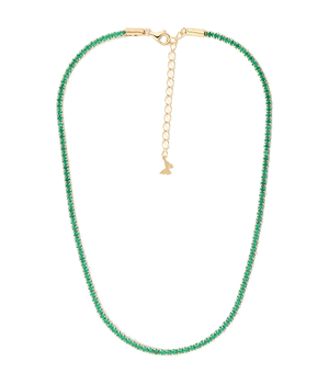 Emerald Green Colored CZ All Around Tennis Choker - Adina Eden's Jewels