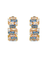 Sapphire Blue Colored CZ X Baguette Scattered Huggie Earring - Adina Eden's Jewels