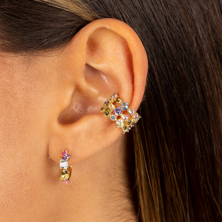  Pastel Multi Shape Huggie Earring - Adina Eden's Jewels