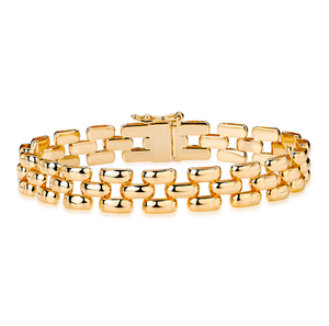 Gold Solid Watch Link Style Bracelet - Adina Eden's Jewels