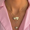 Pave Teardrop Accented Heart Pendant Necklace - Adina Eden's Jewels
