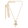 Gold CZ Mushroom Toggle Pendant Necklace - Adina Eden's Jewels