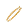 14K Gold Diamond Pave Accented Ridged Bangle 14K - Adina Eden's Jewels