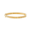  Diamond Pave Accented Ridged Bangle 14K - Adina Eden's Jewels