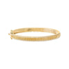  Diamond Pave Outlined Ridged Bangle 14K - Adina Eden's Jewels