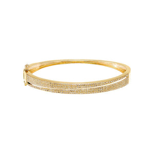  Diamond Double Graduated Row Bangle 14K - Adina Eden's Jewels