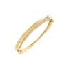 14K Gold Solid/Pave Diamond Double Graduated Row Bangle 14K - Adina Eden's Jewels