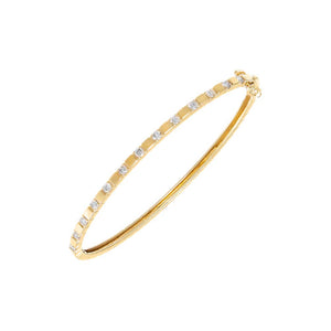 14K Gold Diamond X Solid Square Bangle 14K - Adina Eden's Jewels