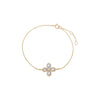 Mother of Pearl Diamond Pave Colored Stone Four Leaf Clover Bracelet 14K - Adina Eden's Jewels