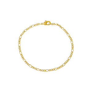 Gold / 6.75" Baby Figaro Chain Bracelet - Adina Eden's Jewels