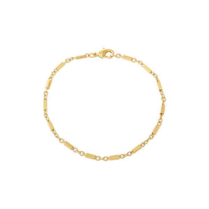 Gold / 6.75" Solid Cylinder Chain Bracelet - Adina Eden's Jewels