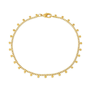 Solid Dangling Discs Cuban Link Anklet