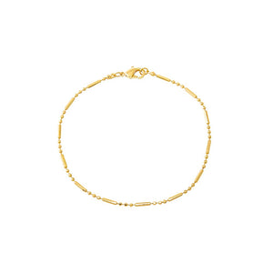 Gold / 6.75" Solid Bar X Ball Chain Bracelet - Adina Eden's Jewels