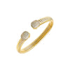 Gold Pave Rounded Claw Snake Bangle Bracelet - Adina Eden's Jewels