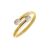 Gold Pave Oval Snake Wrap Bangle Bracelet - Adina Eden's Jewels