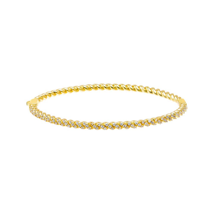 CZ Bezel Tennis Bangle Bracelet - Adina Eden's Jewels