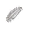 Silver Pave X Baguette Wide Graduated Fancy Bangle Bracelet - Adina Eden's Jewels