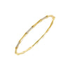 Gold Solid/Pave Thin Bamboo Bangle Bracelet - Adina Eden's Jewels