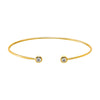 Lab Grown Diamond Bezel Open Bangle 14K - Adina Eden's Jewels