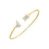 14K Gold Lab Grown Diamond Pear X Baguette Open Bangle 14K - Adina Eden's Jewels