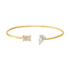 Lab Grown Diamond Pear X Baguette Open Bangle 14K - Adina Eden's Jewels