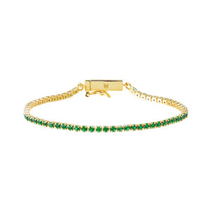 Emerald Green Colored CZ All Around Tennis Bracelet - Adina Eden's Jewels