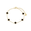 Onyx Mini Multi Pave Outlined Colored Clover Bracelet - Adina Eden's Jewels